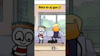 Beta to aj gya🤣 funny comedy bapvsbeta youtubeshorts shorts [upl. by Annehs]