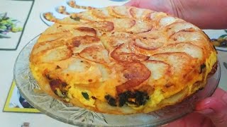 وصفات رمضان فطيرة البطاطا في المقلات محشية بالسبانخ والدجاج سريعة وبنينةgalette de pommes de terre [upl. by Novyak]