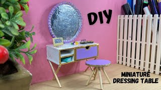 How make Mini Dressing Table Doll House Miniature  Decor ideas Art  Mini Table [upl. by Ecnerol183]