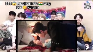 BTS 🤯 reaction Korean drama 😘kissing seen Hindi song 🇮🇳 bts btsreaction reel viralvideo [upl. by Viddah129]