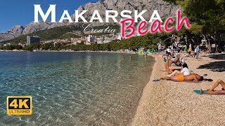 Makarska Beach Croatia Walking Tour 4K [upl. by Akirej]