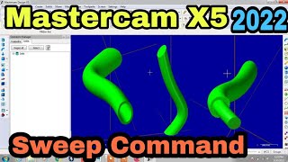 Sweep ll Sweep cut ll Sweep Add boss ll in Mastercam ll Cad Cam Expert [upl. by Kline77]