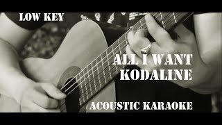 Kodaline  All I Want  Low Key Acoustic Karaoke  Backing Track [upl. by Oicirtap]