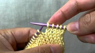 How to knit Ktbl Knit through the back loop  A twisted knit stitch [upl. by Nerrual]