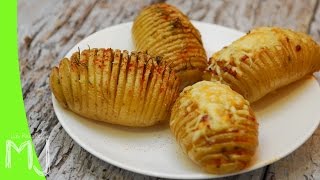 PATATAS HASSELBACK  Papas al horno rellenas de bacon y queso [upl. by Dlorah221]