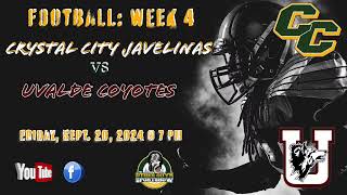 Javelinas Football Crystal City vs Uvalde Coyotes  UIL 92024  Live [upl. by Ginzburg]