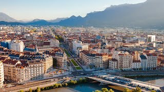 【4K HDR】Morning Walk in Grenoble France the capital of the Alps [upl. by Bowrah]