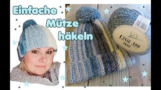 Mütze häkeln  OHNE Zunahmen super einfach [upl. by Quiteri858]