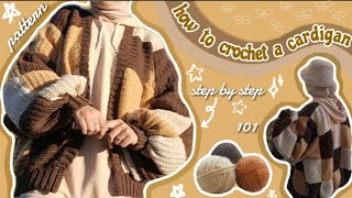 How to crochet a cardigan  pattern included 🌼 [upl. by Lowell]