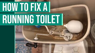 HOW TO FIX A RUNNING TOILET  Toilet Flapper and Fill Valve Repair [upl. by Halyhs542]