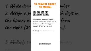 how to convert binary to decimal shortsconversionfypシ [upl. by Anitrebla]