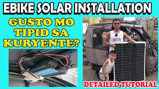 EBIKE WITH SOLAR PANEL  PAANO MAGLAGAY NG SOLAR SA E BIKE HOW TO INSTALL SOLAR PANEL IN EBIKE [upl. by Annoyk]