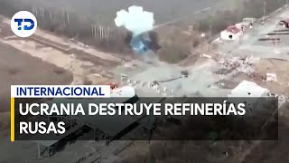 Ucrania envía más de 40 drones para destruir refinerías rusas [upl. by Loreen438]