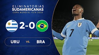 URUGUAY vs BRASIL 20  RESUMEN  ELIMINATORIAS SUDAMERICANAS  FECHA 4 [upl. by Latton]