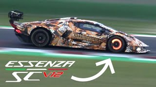 Lamborghini Essenza SCV12 at Nightfall  Hot Glowing Brakes amp Loud V12 Sounds [upl. by Firahs]