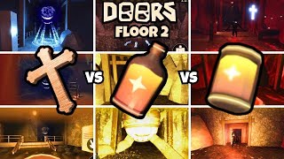 All Crucifix Vs All Curious potion Vs All Barrel Uses In Floor 2Doors floor 2 UpdateThe Mines [upl. by Nonahs]