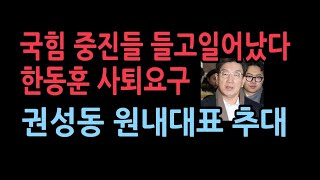 국힘 중진들 quot한동훈 물러나라quot 나경원 폭탄 발표권성동 원내대표 추대 [upl. by Obadiah]