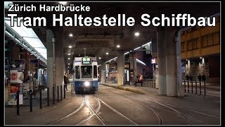 Tram Haltestelle Schiffbau Hardbrücke Zürich Stadt Zürich Schweiz 2018 [upl. by Airamahs]