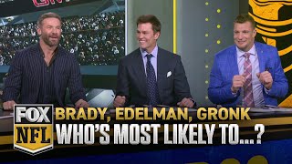 Tom Brady reunites with Gronk amp Edelman most unexpected broadcasting challenges and more [upl. by Akinoj]