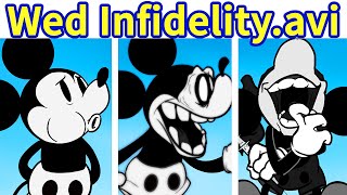 Friday Night Funkin VS Mickey Mouseavi Wednesday Infidelity FULL WEEK  Cutscene FNF ModHARD [upl. by Aggappe963]