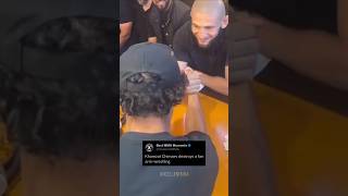 Khamzat Chimaev destroys a fan in arm wrestling [upl. by Pape]