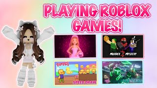 PLAYING GAMES ON ROBLOX LIVE [upl. by Mulac]