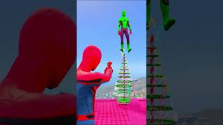 SPIDERMAN VS COLORFUL SPIDERMANS RAMP RACE at HIGH ALTITUDE [upl. by Jean-Claude863]