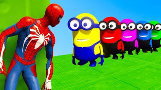 ✅GTA5 Epic Ragdoll RED SPIDERMAN VS RED MINION VS GREEN MINION Funny Fails Jump shorts gta5 [upl. by Aiynot996]