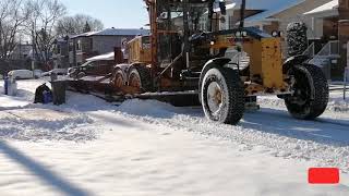 Snow Removal John Deere Grader 770G Plowing Snow National Capital [upl. by Leihcey]