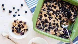 Healthy Blueberry Baked Oatmeal Recipe [upl. by Hnirt]