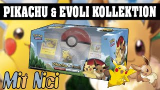 PIKACHU amp EVOLI KOLLEKTION Mit Nici Schöne Geschenkidee Pokemon TCG Booster Opening [upl. by Ani547]