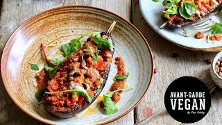 STUFFED EGGPLANT 🍆🔥 avantgardevegan by Gaz Oakley [upl. by Wolram]