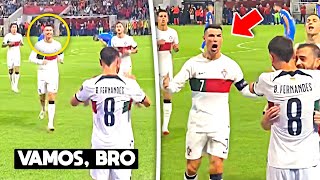 Cristiano Ronaldo Celebrate a Goal with Bruno Fernandes vs Slovakia 😍❤️ [upl. by Bogie501]