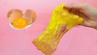 EGG SLIME💦 Testing NO GLUE EGG Slime Recipes [upl. by Okiram]