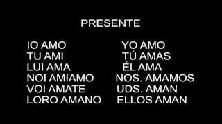 Conjugación de Verbos en Italiano  AMARE amar [upl. by Faso]