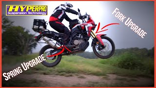 Africa Twin  Affordable Suspension Upgrade with Hyperpro Springs [upl. by Aderfla836]