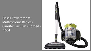 Bissell Powergroom Multicyclonic Bagless Canister Vacuum Corded 1654 [upl. by Joice]