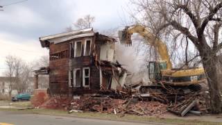 Detroit House Demolition [upl. by Ydnih]