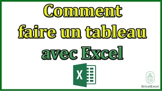 Comment faire un tableau avec Excel [upl. by Yrbua]