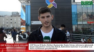 CHP Bursa İl Kadın Kolları katledilen kadınlar için meydanlarda [upl. by Otrebogir420]