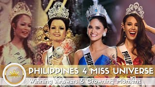 PHILIPPINES 4 MISS UNIVERSE  Winning Answers amp Crowning Moment [upl. by Eetnod]