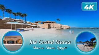 Jaz Grand Marsa  Marsa Alam Egypt   4K Full Resort Walk Around 2024 [upl. by Aihsekan]