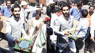 Brother Harshvardhan Kapoor Gives Sweets To Media At Sonam Kapoor Wedding [upl. by Faletti437]