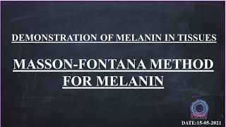 MassonFontana method for melaninDemonstration of melanin [upl. by Ennairoc]