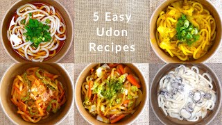 5 easy amp simple udon noodles recipes😋🥢 Japanese home cooking [upl. by Eelarat]