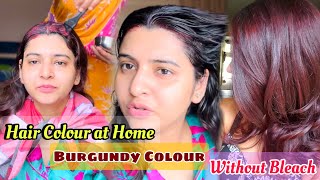 Hair Colour at Home  Burgundy Colour  without Bleach [upl. by Hild84]