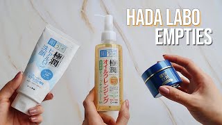 HADA LABO EMPTIES REVIEW 🌼 Oil Cleanser Face Wash and Cream [upl. by Cornall]