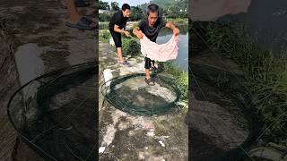 This man is Catching a lot of Fish with a Simple Trick shortsvideo [upl. by Ecirbaf]