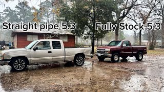 Straight pipe 53 VS Fully stock 53 4x4 [upl. by Anahsar]