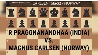 R Praggnanandhaa INDIA vs Magnus Carlsen NORWAY  20220821 Round7 chess [upl. by Susejedairam]